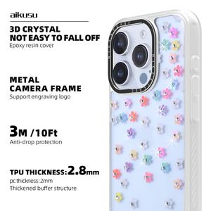 Funda Transparente para Teléfono con Diamantes, Anti-Amarillamiento, Mate, TPU, PC, Resistente a Golpes, para iPhone 16 15 14 13 Pro Max - Product Image 4