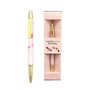 2024 nuovo design stampa floreale promozionale regalo di affari con Design personalizzato penna con stampa a trasferimento termico floreale set di matita e penna