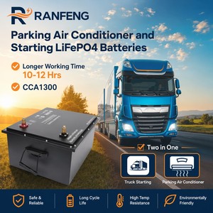 Batterie LiFePO4 24V 25.6V 200Ah 5.12kWh pour climatiseur de stationnement de camion, puissance de démarrage, cycle profond, lithium-ion, 4000 cycles - Product Image 2