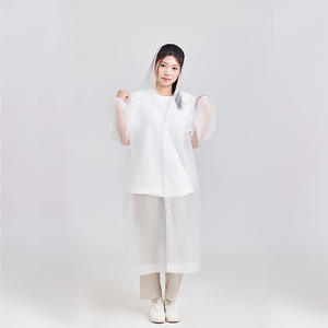 Capa de Chuva Engrossada Não Descartável da Moda em EVA para Adultos e Crianças Viagem ao Ar Livre Portátil Poncho de Peça Única Atacado - Product Image 1