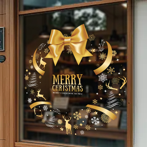Fenêtre de Noël statique s'accroche autocollants de fenêtre électrostatique pour verre Double face réutilisable décoration de la maison décalcomanies amovibles - Product Image 1