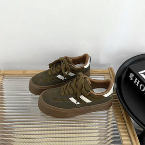 Chaussures marron automne nouvelles baskets à lacets rétro décontractées à fond épais pour femmes - Product Image 2