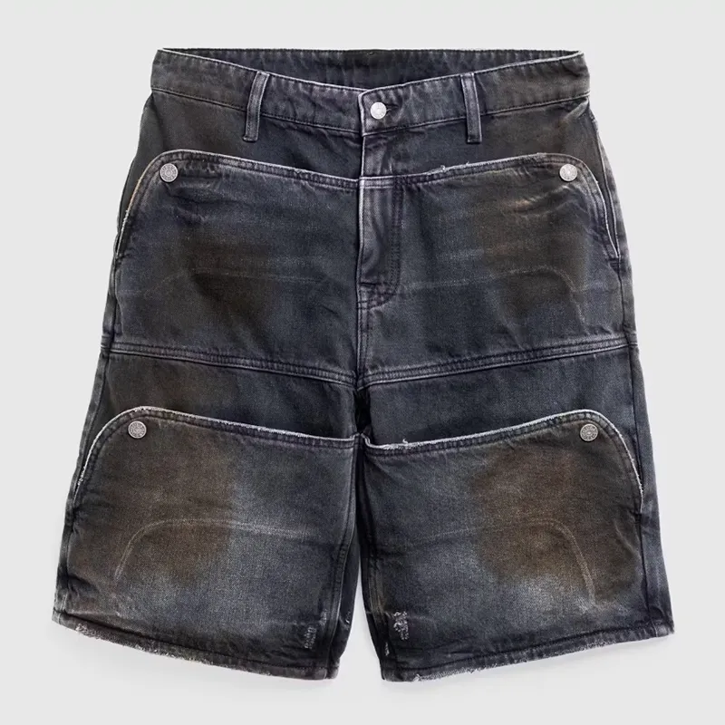 custom jeans pants couper street wear distressed dropship designer man bulk baggy denim cargo fashion short jean shorts for men