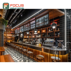 Boutique Coffee Merchandise Display Rack Oak Grain Finish Syrup Bottle Display Area Bean Shop Display Rack - Product Image 4