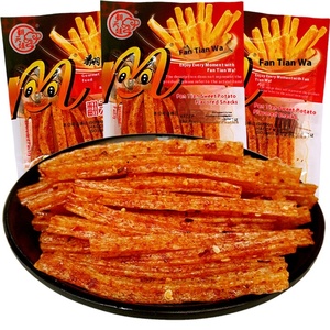 Hunan Specialty Gluten Tiras picantes Snacks Fan Tian Wa Vegetarian Tendon Sabor Bolsa de ocio Embalado Spicy Wafer Crackling Sounds - Product Image 2