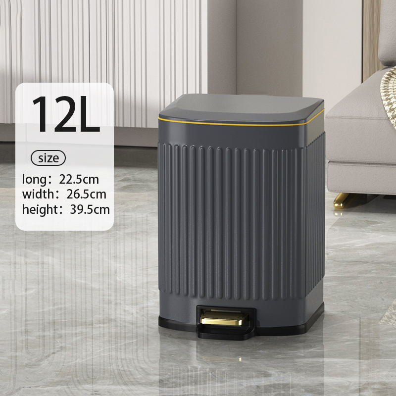 12L garbage bin gray