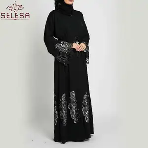 New Style Whole Sale Top Quality Embroidery Muslim Islamic Maix Dress Malaysia Turkish Clothing Dubai Abaya