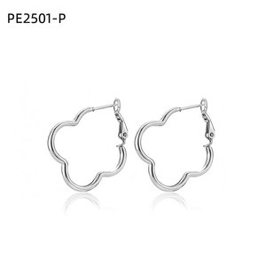 Pendientes de aro con forma de flor Amy Amy, plata 925, joyería de uso diario a la moda para mujer PE2501 - Product Image 1