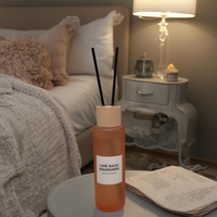 100ml 150ml 200ml vente en gros, bouteille en verre avec bouchon en bois et boîte de parfum pour la maison