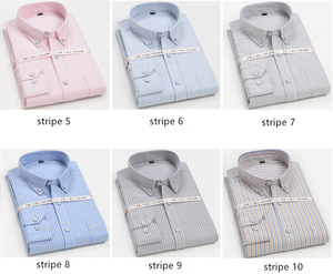 Di alta qualità Su Ordinazione Oxford di Cotone Puro Al 100% Del <span class=keywords><strong>Collare</strong></span> Del Basamento solido a strisce A quadri A Maniche Lunghe Camicia casual per gli uomini - Product Image 5
