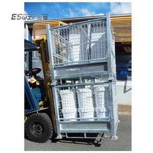Hot Sale Warehouse Storage Metal Stackable Wire Pallet Cage Foldable Steel Mesh Box Pallet