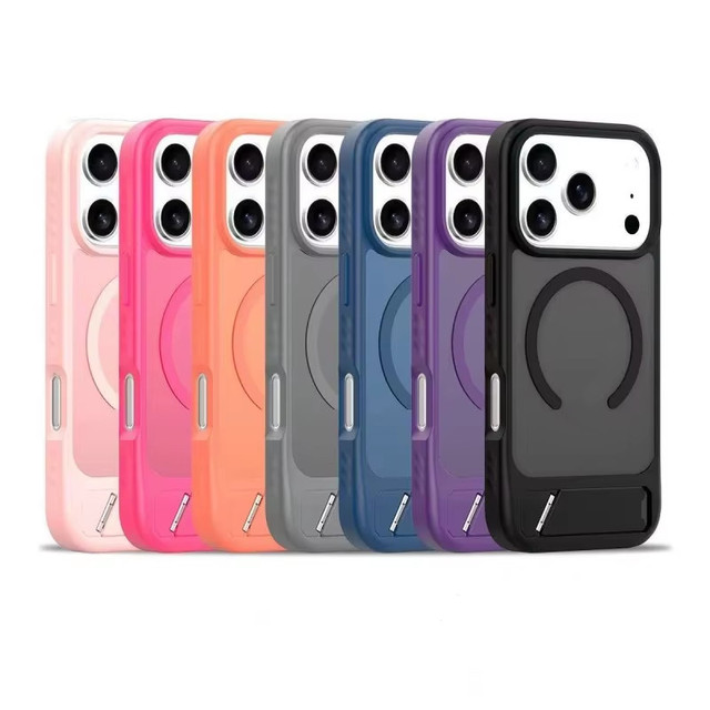 High Quality 2 in 1 Magnetic Holder Frosted Phone case for iPhone 17Air 16plus 15promax 14 13 Matte Shockproof Protect Cover