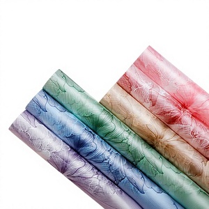 Papel de regalo para flores Nosha Matte semitransparente, impermeable, con textura de vena, para floristería. - Product Image 3