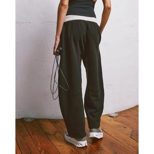 FOXA <b>Womens</b> Baggy Sweatpants Wide Leg Elastic Waist Drawstring Athletic <b>Joggers</b> <b>Fleece</b> Pants Made in China for Yoga and Gym - Product Image 3