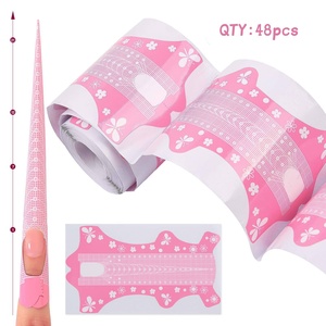 Moldes de Uñas Extra Largos, Doble Uso, para Gel Acrílico Suave, Extensión de Uñas, Diseño Francés, Mariposa - Product Image 1