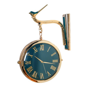 Double-Sided Bird Wall Clock Roman Arabic Numerals Silent Quartz For Living Room Office Decoration - Product Image 3