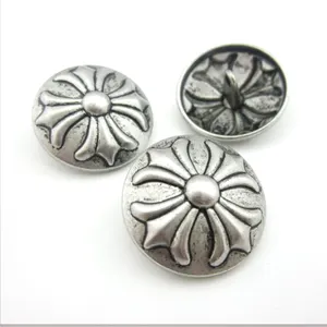 Metal silver round button for shirt button hat decoration