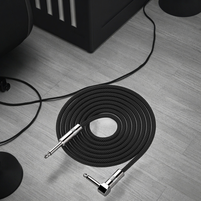 6.35mm Pure Copper Guitar Cable Double Shielded Hi-Fi Instrument Cord Noise-Free Audio Lead for Electric Guitar & Bass