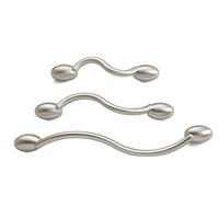 Poignées et boutons de tiroir en alliage de zinc bronze antique Fluid Curve pour meubles modernes et armoires sur mesure