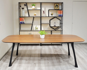 Mobilier de bureau bureau de conférence moderne en acier inoxydable bois patron exécutif PDG bureau salle de réunion table - Product Image 6