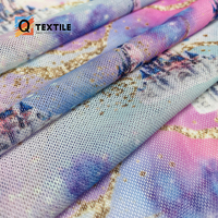 Tela de malla elástica de tul transpirable con memoria, personalizada con tu propio diseño, sin pedido mínimo, para ropa deportiva y ropa de niñas
