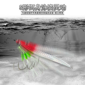 Fil d'acier pour la pêche en mer, double hameçon lumineux en acier à haute teneur en carbone, anti-corrosion, pour le maquereau et le poisson ruban - Product Image 2