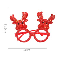 Lunettes de fête rouges double sapin de Noël très populaires, lunettes fantaisie scintillantes en forme de sapin de Noël, accessoire lumineux pour photomaton pour dîner de fête