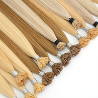 Extensiones de Cabello con Punta Plana de Queratina, Cabello Virgen Remy Europeo Invisible con Cutícula Alineada, Doble Trama, Calidad Profesional, Bajo MOQ