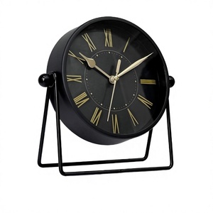 Vintage Black Metal Desk <b>Clock</b> Battery Operated Mantel <b>Clock</b> Decorative Table <b>Clock</b> Fire Place Farmhouse Shelf Living Room Decor - Product Image 1