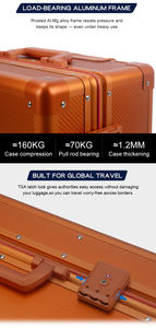 <span class=keywords><strong>Precio</strong></span> competitivo de fábrica Nuevas maletas de mano Textura de metal de aluminio Viaje de varios días listo con logotipo personalizado - Product Image 5