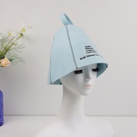 Topi Sauna Wol Murni Biru Langit yang Menyebutkan Apa yang Penting dan Biarkan Uap Menangani Sisa Kebutuhan