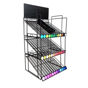 Kunden spezifische kostenlose Design-Promotion 3 Regale Metall boden Rack Nagellack Display Stand