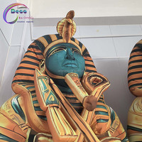 Modèle de pharaon égyptien gonflable géant en PVC personnalisé pour les fêtes et événements, ventilateur inclus