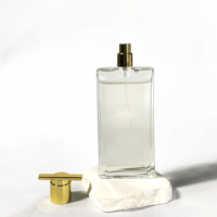 Bouteille de parfum de luxe rectangulaire 80ml bouteilles vides plates transparentes emballage de parfum bouteille de parfum en spray