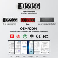 Jam Dinding Digital LED Plastik Modern Besar dengan Kalender, Timer, 18 Mode Warna RGB, Hitung Mundur/Naik 99 Jam, Remote IR Fungsi Lengkap