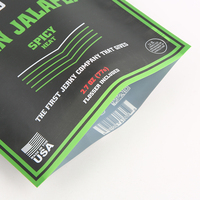 Pochette à fermeture éclair plate à 3 joints latéraux avec impression personnalisée sac d'emballage alimentaire Biltong de viande séchée en papier kraft pour viande séchée de bœuf