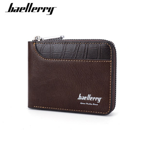 กระเป๋าสตางค์แบบสั้นสำหรับผู้ชายแบรนด์ Baellerry หนังสีดำ ซิปอเนกประสงค์ ใช้ได้ทุกวัน - Product Image 5