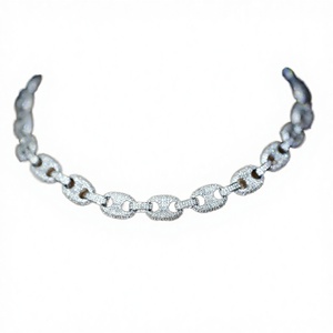 สร้อยข้อมือและสร้อยคอฮิปฮอปประดับเพชรโมอิสซาไนต์และเพทายสีขาวแบบกำหนดเอง ขายดี สำหรับผู้หญิงและผู้ชาย - Product Image 4