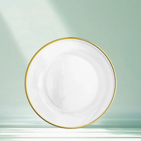 Assiette en verre transparente simple, artisanat créatif, assiette de fruits maison, assiette à steak occidentale, assiette de mariage occidentale