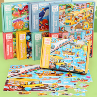 Vente en gros de 100 pièces de puzzle éducatif pour enfants boîte en métal puzzle boîte en papier éducation précoce jouets en bois en stock