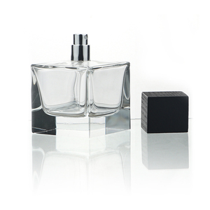 Flacon de parfum en verre Cube 3.4 ml, récipient vide, bouteille avec bouchon en bois, Spray à sertir, 100 pièces - Product Image 2