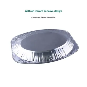 Plateau à <span class=keywords><strong>poisson</strong></span> en aluminium gaufré ovale, résistant aux hautes températures, jetable pour barbecue - Product Image 3