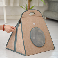 Lit pour chat de style sac à main moderne avec entrée circulaire, nid pour animaux de compagnie en feutre de qualité supérieure avec poignée, maison pour chat pliable compacte facile à ranger
