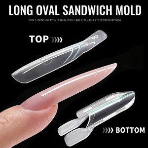 ZHI JIA Professionnel 120PCS Moule à ongles Rocket Sandwich - Capsules d'ongles double forme pour extension de polygel - Product Image 2