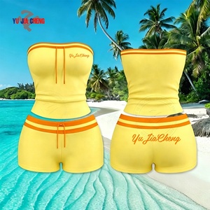 Completo Fitness Estivo 2026 da Donna: Top a Tubino Senza Maniche e Pantaloncini con Coulisse, Personalizzabile con Logo, Set 2 Pezzi - Product Image 2