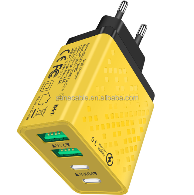 EU/ US Wall Charger 30W USB C Charger Block 4-port PD Fast Charging 2USB C+2USB Multi Port Plug Suitable for Phone 16