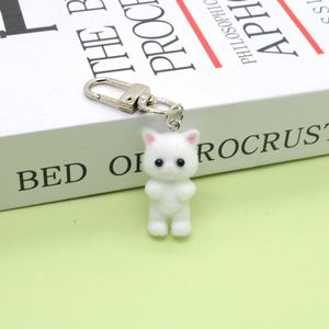 3D PVC Cute Resin Flocking Little <b>Cat</b> Keychain Cartoon Bear Doll Pom Pom Key Chains Car Keyring <b>Cat</b> Bunny Plush Keychain Toys - Product Image 5