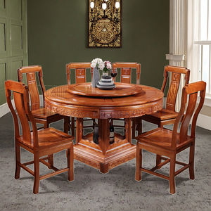 All'ingrosso cinese tradizionale intagliato tavolo da pranzo e sedia combinazione 10-persona Set di grandi dimensioni in pietra di palissandro massiccio - Product Image 4