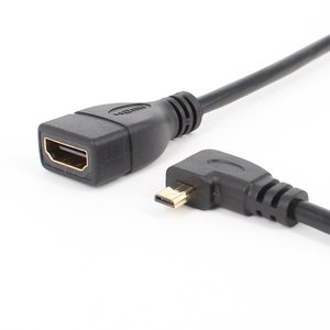 Adaptateur de câble <span class=keywords><strong>Micro</strong></span> <span class=keywords><strong>HDMI</strong></span> <span class=keywords><strong>vers</strong></span> <span class=keywords><strong>HDMI</strong></span> mâle <span class=keywords><strong>vers</strong></span> femelle à angle droit/gauche plaqué or au prix d'usine, prise en charge 1080P - Product Image 1
