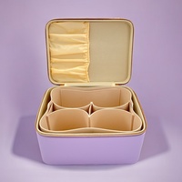 Trousse de Maquillage Portable Grande Capacité Double Couche à Fermeture Éclair Style Coréen en Cuir PU Luxe Organisateur Cosmétique Imprimés Animaux
